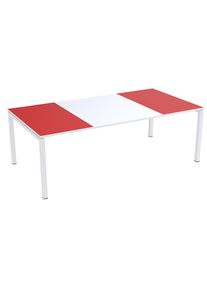 Konferenztisch easyDesk , HxBxT 750 x 2200 x 1140 mm, weiß/rot easyDesk