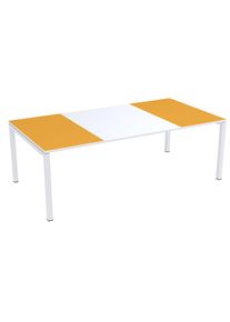Konferenztisch easyDesk , HxBxT 750 x 2200 x 1140 mm, weiß/orange easyDesk