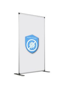 Hygiene-Whiteboard-Trennwand, emaillierte, antibakterielle Tafelfläche, HxBxT 1900 x 1250 x 500 mm SMIT VISUAL