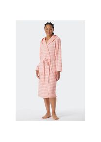 Schiesser, Unisex, Bademantel &raquo;Feather Terry&laquo; Bindeg&uuml;rtel, Kapuze, Seitentaschen, Regular Fit, Frottee, weich, ros&eacute;, M, Leichter Bademantel