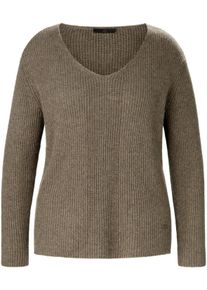 Emilia Lay - V-Pullover, grün, Gr. 48, Baumwolle