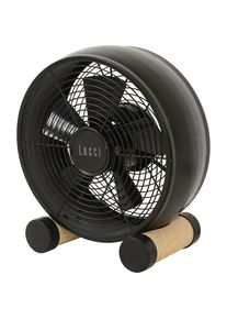 Design-Tischventilator mit Holzf&uuml;&szlig;en, HxBxT 290 x 260 x 140 mm, schwarz