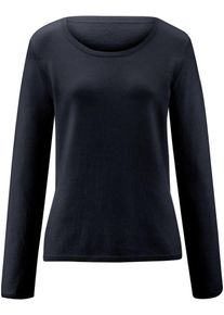 Peter Hahn - Rundhals-Pullover aus 100% Premium-Kaschmir, blau, Gr. 46, Kaschmir