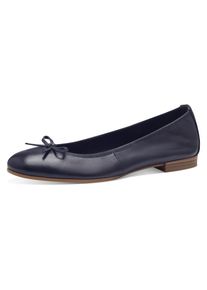 Tamaris , Ballerina, Flats, Slipper, Businessschuh mit dekorativer Schleife , blau , Ballerina in klassischer Form