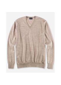 OLYMP, Herren, OLYMP V-Ausschnitt-Pullover &raquo;OLYMP Strick Casual&laquo; klassischer Strickpullover, hellbeige, S, Pullover von OLYMP