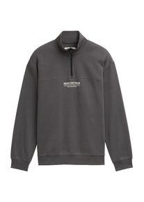 Tom Tailor Denim, Hommes Sweat-shirt, vert fonc&eacute; / blanc