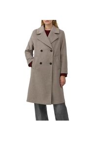 s.Oliver, Unisex, s.Oliver Wollmantel mit Reverskragen und doppelter Knopfleiste, taupe melange, 44, Mantel von s.Oliver Red Label