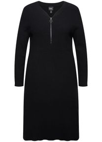 Ulla Popken, Femmes Robes en maille, noir