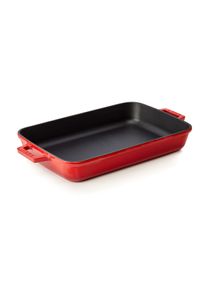 WAS LAVA Roaster square, rot emaillierter Bräter, Gusseisen, 40 x 26 x 6,5 cm, Gastronomie-Bedarf
