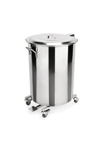 WAS Gastro Tretabfallbeh&auml;lter mit 4 schwenkbaren Rollen, 90 ltr., &Oslash; 44 cm