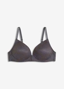 Schalen-BH ohne B&uuml;gel mit zarter Spitze in grau, Gr&ouml;sse 70C, bonprix