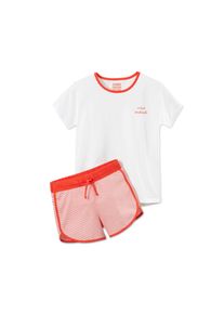 Tchibo - Shorty-Pyjama - Mädchen - Gr. 122/128 - orange/gestreift