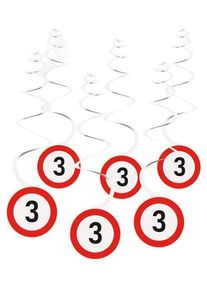 Amscan 6 Auf der Baustelle Spiralhänger mit Zahlenaufkleber 60cm