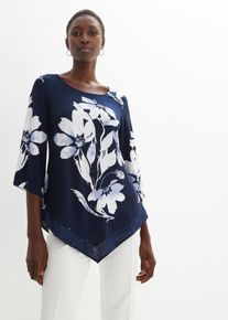 Shirt-Tunika mit floralem Muster in blau, Grösse 36/38 (S), bonprix