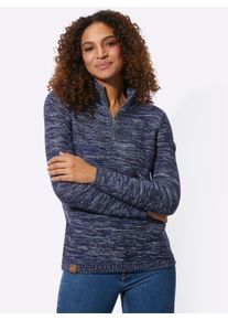 WITT Damen Troyer mit gerippten Abschl&uuml;ssen, marine-meliert, Gr&ouml;&szlig;e 52, 54% Baumwolle, 46% Polyacryl