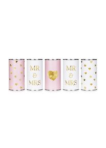 partydeco 5 Mr & Mrs Hochzeitsdosen 14x7 cm