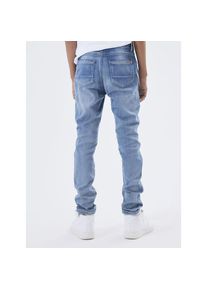 name it, Unisex, Schlupfjeans &raquo;NKMROBIN f&uuml;r Unisex mit Bindeband und elastischem Denim&laquo; l&auml;ssig geschnitten, Denim, Abriebeffekte, angesetztes B&uuml;ndchen