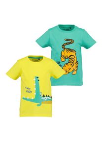 Blue Seven , Kurzarmshirt, (Packung, 2 tlg.), mit lustigen Tiermotiven , gelb , Kurzarmshirt mit Rundhalsausschnitt: ideal für den täglichen Gebrauch