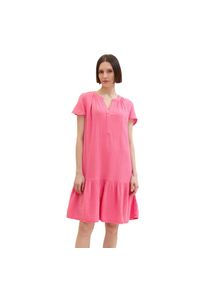 Tom Tailor, Unisex, Tom Tailor Minikleid mit leichter Raffung - in Crincle-Optik, carmine pink, 34, N-Gr, Musselin Kleid von Tom Tailor