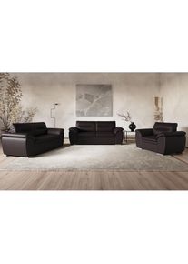 Polstergarnitur »Leandra«, Set bestehend aus: 2-Sitzer & 2,5-Sitzer , braun , COTTA