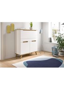 Home Affaire , Sekretär »Alesund, Höhe 118cm, 2 Türen, 1 Schubkasten,konischer Fuss, Scandi-Look«, Anrichte, Schrank, Kommode, Midischrank,...