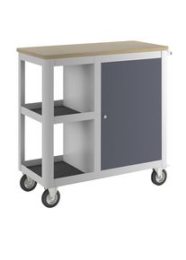 Carrello portautensili, larghezza 965 mm, 1 armadio con ante a battente, grigio chiaro/antracite