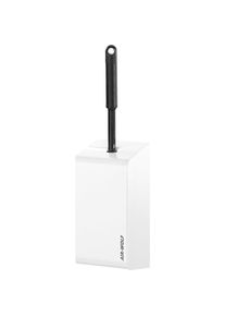 Porte-brosse de toilettes, inox laqué blanc, h x l x p 434 x 114 x 111 mm AIR-WOLF