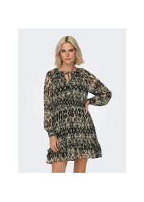 Only , Minikleid »ONLVIVA LIFE L/S LAYER DRESS PTM«, Sommerkleid , braun , Pflegeleichtes Polyester: minimiert den Aufwand bei der Wäsche und Pflege
