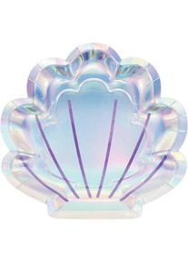 8 Mermaid Treasures Muschel Pappteller 22cm