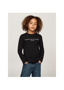 Tommy Hilfiger , Kinder , Langarmshirt &raquo;U ESSENTIAL TEE L/S&laquo; mit Logodruck , schwarz , Unifarben und bedruckt, ideal f&uuml;r vielseitige Outfits