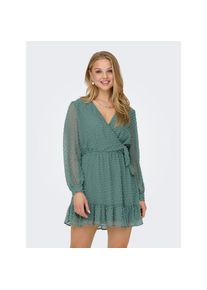Only , Wickelkleid »ONLTIVA L/S DOBBY FAKE WRAP DRESS WVN«, Sommerkleid , blau , Regular Fit Passform: bietet Komfort und eine schmeichelhafte...
