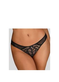 Lascana, Unisex, Lascana Tanga mit dekorativen Satinb&auml;ndern, transparente Unterw&auml;sche, Reizw&auml;sche, schwarz, 40/42, Verf&uuml;hrerischer Tanga mit 