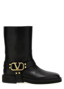 Valentino Garavani Stiefel & Boots - V Logo Signature Biker - Gr. 39 (EU) - in Schwarz - für Damen