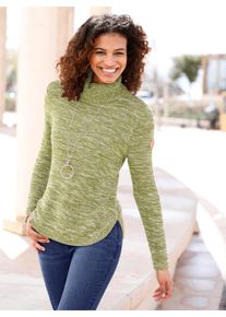 WITT Damen Pullover mit Rollkragen, schilf-meliert, Gr&ouml;&szlig;e 36, 54% Baumwolle, 46% Polyacryl