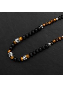 Holzkern Halsketten Herren Lava und Tigerauge