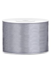 partydeco Ruban satin gris 25m largeur 50cm