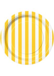 UNIQUE 8 piatti per feste Victoria Yellow Striped 18cm