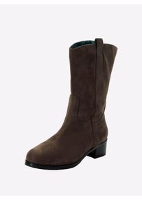 sheego Witt Damen Weitschaftstiefel in Wildleder-Optik, schoko, Größe 41, 100% Polyurethan