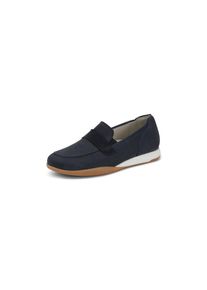 Peter Hahn Waldläufer - Slipper Pamela, blau, Gr. 41, Wechselfußbett, Leder