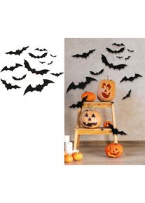 12 silhouettes de chauves-souris volantes 10-30 cm