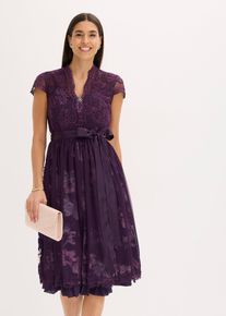 Dirndl mit Stickerei und Samtrock (2-tlg.Set) in lila, Gr&ouml;sse 40, bonprix