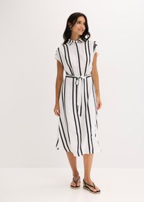 Blusenkleid aus fließender Viskose in weiss, Grösse 50, bonprix