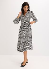 Wickelkleid in schwarz, Grösse 40, bonprix