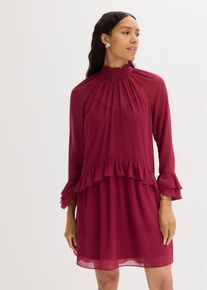 Chiffonkleid mit Volants in rot, Grösse 46, bonprix