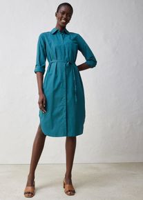 Robe-chemise avec soie en p&eacute;trole, Taille 36, Couleur/Motif: vert poivre, bonprix