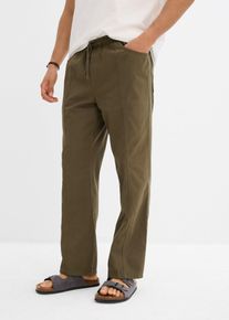 Classic Fit Schlupfhose mit Komfortbund Straight in grün, Grösse 54, 100% Baumwolle, bonprix