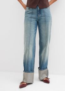 Loose Straight-Jeans High Waist in blau, Gr&ouml;sse 44, 99% Baumwolle, bonprix