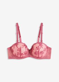 Balconette-BH mit blumiger Spitze in rot, Grösse 90B, bonprix