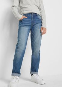 Slim-Fit-Jeans mit verstellbarem Bund Straight in blau, Gr&ouml;sse 176, aus &uuml;ber 80% Baumwolle, bonprix