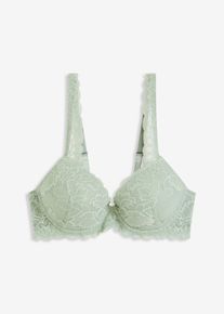 Schalen-BH mit floraler Spitze in grün, Grösse 90B, bonprix